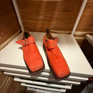 John Fluevog Carlton MK1 Foyt Slip-On Buckle Shoes, Red/Pink $199, Size 7 (M)